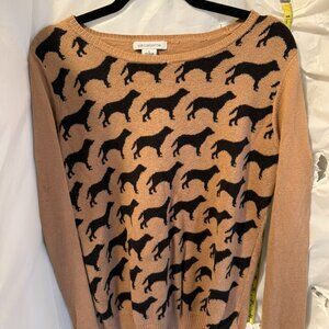 Liz Claiborne Horse Print Sweater Womens Large Equestrian Knit
